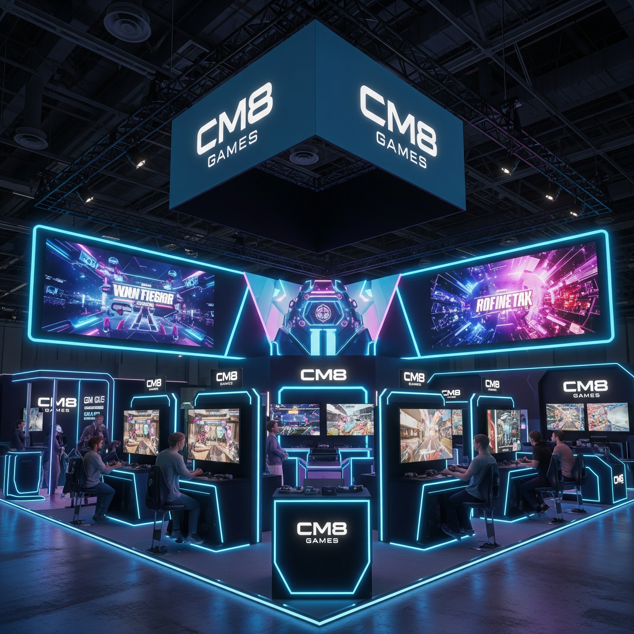 A vibrant collage showcasing popular slot and live casino games available at CM8.